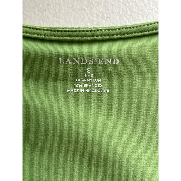 Lands End Womens Green V-Neck 3/4 Sleeve Top S 6-8 Nylon/Spandex Stretch - Picture 3 of 6
